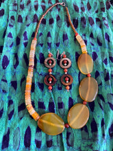 Load image into Gallery viewer, Amber Agate Necklace earring set
