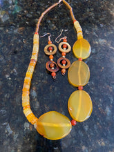 Load image into Gallery viewer, Amber Agate Necklace earring set