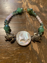 Load image into Gallery viewer, Pink rose quartz sea turtle bracelet (AKAs Set of 3)