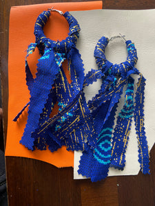 Blue African Fringed Bangles (Hand made by Mū)