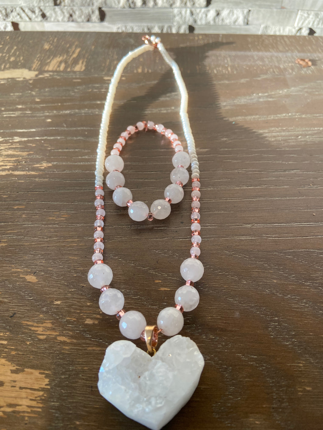 Open Your Heart (Rose Quartz Necklace, bracelet set)