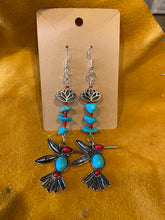 Load image into Gallery viewer, Turquoise Hummingbird Earrings (HandMade by Mu)
