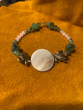 Load image into Gallery viewer, Pink rose quartz sea turtle bracelet (AKAs Set of 3)
