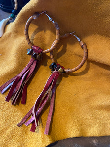Leather and Tiger's Eye hoops