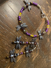 Load image into Gallery viewer, Dragon Flies Delight (earring and bracelet set)
