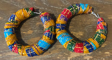 Load image into Gallery viewer, Large &quot;She&#39;s Royal&quot; African Print Hoops Made by Mu&quot;
