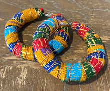 Load image into Gallery viewer, Large &quot;She&#39;s Royal&quot; African Print Hoops Made by Mu&quot;
