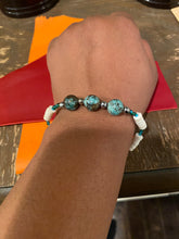 Load image into Gallery viewer, Green Jasper and Shell Bracelet (Made By Mu)
