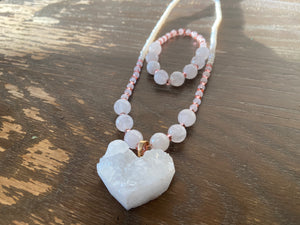 Open Your Heart (Rose Quartz Necklace, bracelet set)