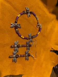 Dragon Flies Delight (earring and bracelet set)