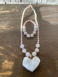 Open Your Heart (Rose Quartz Necklace, bracelet set)