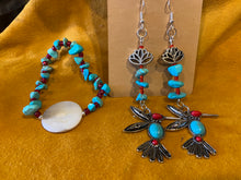 Load image into Gallery viewer, Turquoise Hummingbird Earrings (HandMade by Mu)
