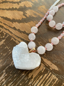 Open Your Heart (Rose Quartz Necklace, bracelet set)