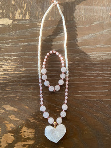 Open Your Heart (Rose Quartz Necklace, bracelet set)