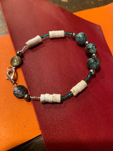 Load image into Gallery viewer, Green Jasper and Shell Bracelet (Made By Mu)
