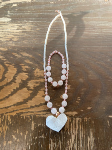 Open Your Heart (Rose Quartz Necklace, bracelet set)